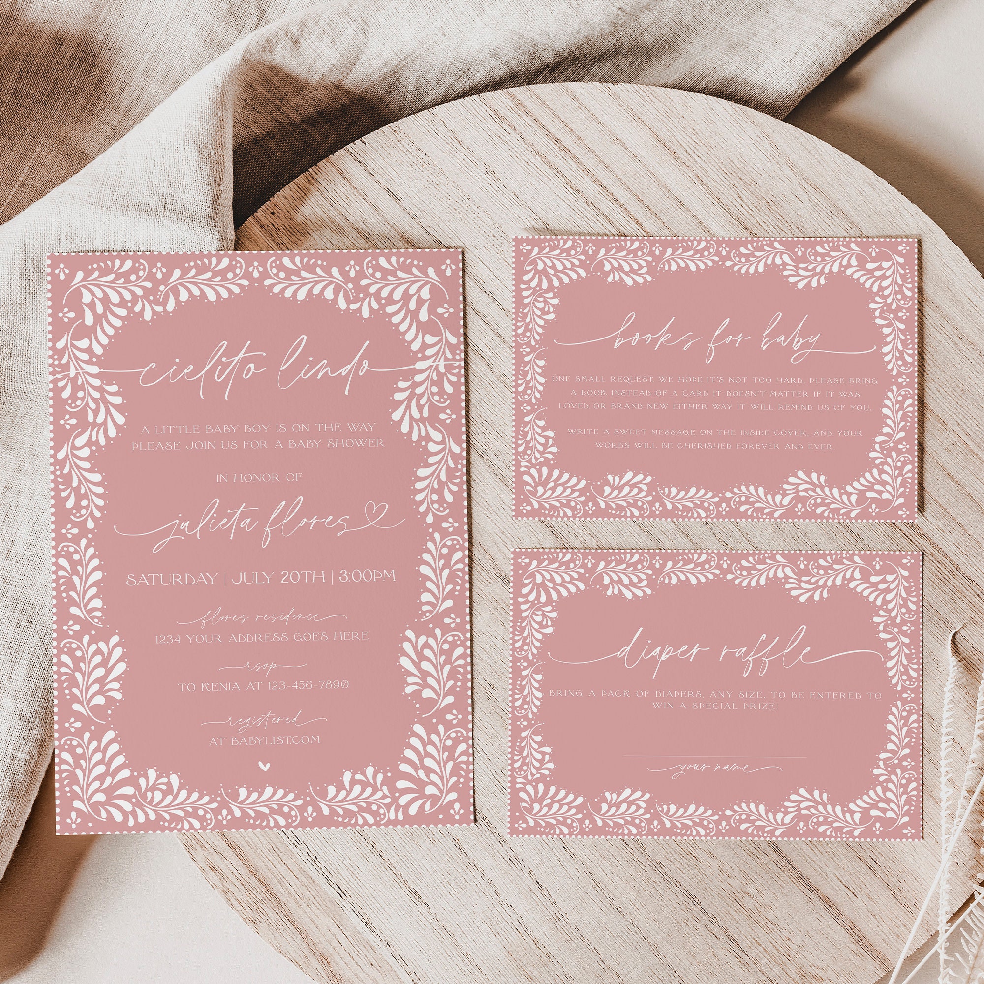 Baby Girl Shower Invitations PINK GIRL Baby Shower INVITATIONS - Pack Of 25  - Oh Baby Blank Fill-in Baby Shower INVITES, Pink Floral It's A Girl Baby  Shower Invitation, Garden Shower, Boho, image size:2000x2000