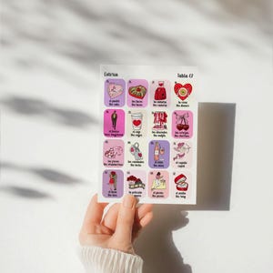 Boho Minimalist Valentine's Loteria, Mexican Loteria, Galentine's, San Valentin, Girls Night, Bilingual, 50 Players, Canva, VL001 imagem 2