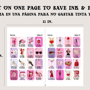Boho Minimalist Valentine's Loteria, Mexican Loteria, Galentine's, San Valentin, Girls Night, Bilingual, 50 Players, Canva, VL001 imagem 9