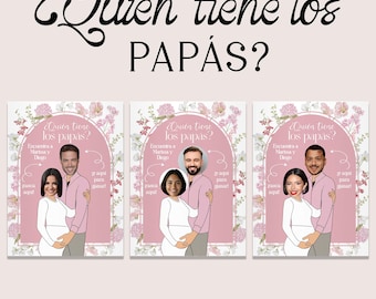 Pink Baby in Bloom Game: Quien Tiene Los Papás, Editable (Digital Download)