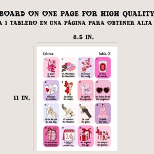 Boho Minimalist Valentine's Loteria, Mexican Loteria, Galentine's, San Valentin, Girls Night, Bilingual, 50 Players, Canva, VL001 imagem 10
