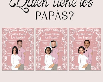 Pink Cielito Lindo Baby Shower Game: Quien Tiene Los Papás, Editable (Digital)