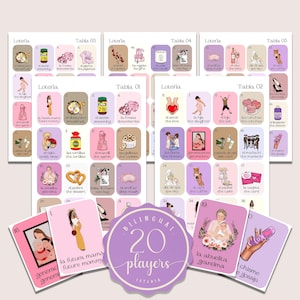 Boho Mother's Day Loteria Game, Mexican Loteria, Día De Las Madres Loteria, Bilingual Loteria, Lotería de Mama, Bingo, 20 Players, MDL001