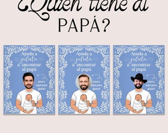 Blue Cielito Lindo Baby Shower Game: Quien Tiene El Papá, Editable (Digital)