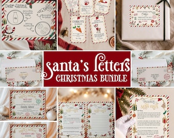 Editable Official Santa Letter Kit, Christmas Bundle, North Pole, Canva RGCB01
