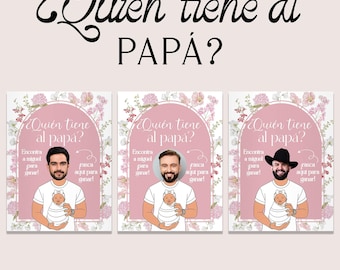 Pink Baby in Bloom Game: Quien Tiene El Papá Editable Template (Digital Download)