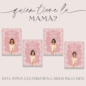 Jeu de baby shower Cielito Lindo : Quien Tiene El Mamá, modèle modifiable (numérique), CLPT001