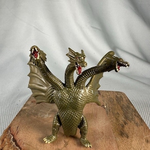 Vintage 1994 Trendmasters Godzilla King Ghidorah Bendable Action Figure 4.5&quot;, Vintage Godzilla Action Figure, Godzilla Gift, Godzilla Movie