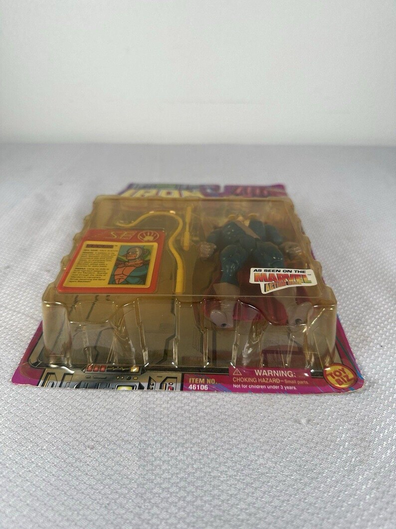 Figura de acción vintage de Iron Man - Blacklash de Marvel Comics ToyBiz de 1995, NUEVA Y SELLADA. Figura de acción vintage de Marvel. Figura de acción de Iron Man. imagen 4