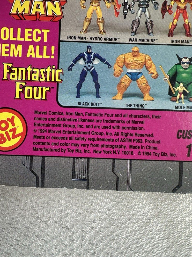 Figura de acción vintage de Iron Man - Blacklash de Marvel Comics ToyBiz de 1995, NUEVA Y SELLADA. Figura de acción vintage de Marvel. Figura de acción de Iron Man. imagen 7
