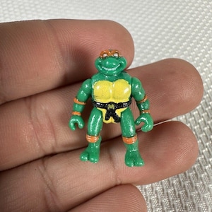 Vintage TMNT Micro Mutants Michelangelo 1&quot; Action Figure Ninja Turtles Playmates, Vintage TMNT Action Figure, Teenage Mutant Ninja Turtles