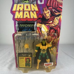Marvel Comics ToyBiz 1995 Iron Man - Mandarin Light Up Action Figure Vintage NEW, Vintage Marvel Action Figure, Iron Man Action Figure image 1
