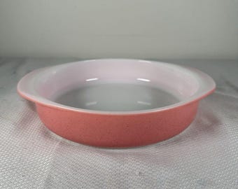 Vintage Pyrex 221 Flamingo Pink 8" Round Casserole Baking Dish NO LID, Vintage Pyrex Casserole Dish, Vintage Pyrex Dish, Pink Pyrex Dish
