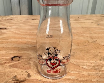 Vintage Milk Chocolate Moo Balls Got Milk? Collectible Glass Bottle "You Are Legend Dairy", Vintage Milk Glass Bottle, Vintage Dairy Bottle