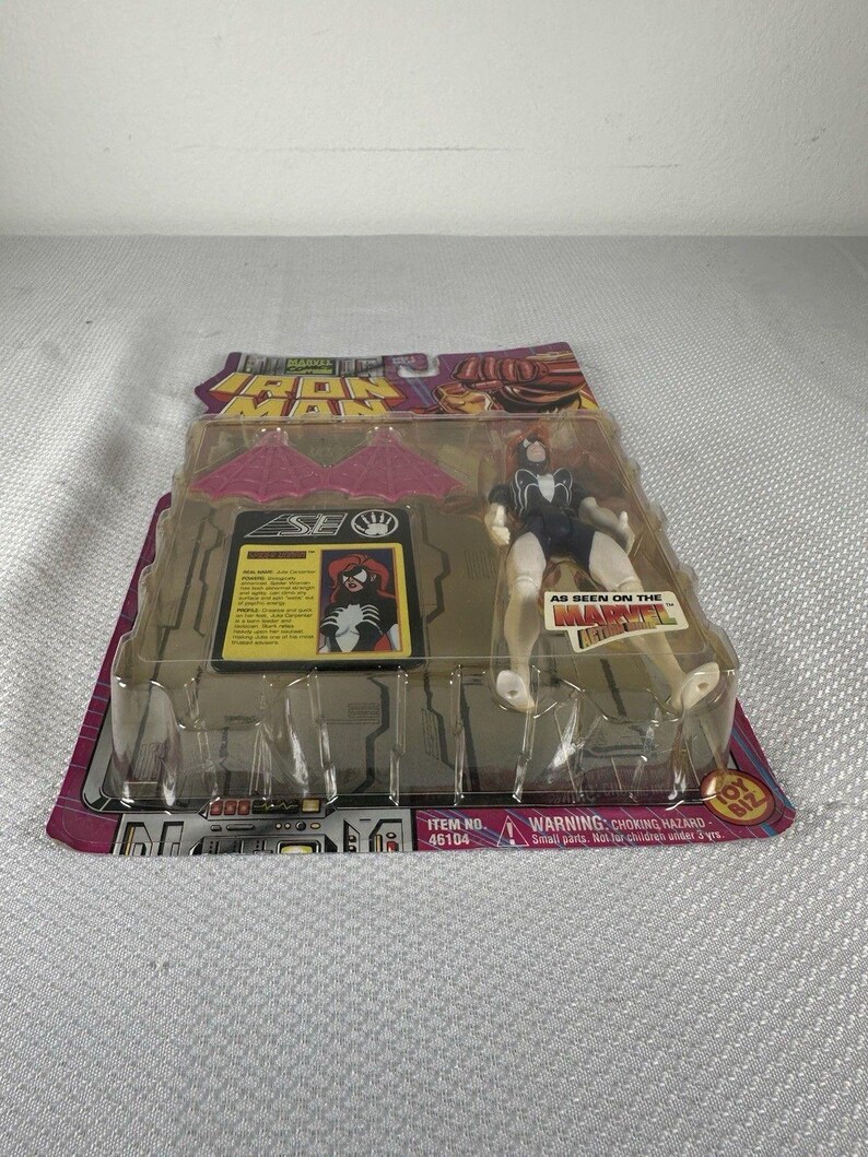 Marvel Comics ToyBiz 1995 Iron Man - Spider Woman Figurka akcji Vintage NEW, Vintage Marvel Figurka akcji, Figurka akcji Iron Man zdjęcie 4