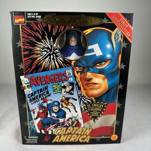 Toy Biz Marvel Famous Cover Series 8" Action Figure Captain America NEW 1998, Marvel Action Figure, Marvel Gift, Marvel Toy, Marvel Comics image 1