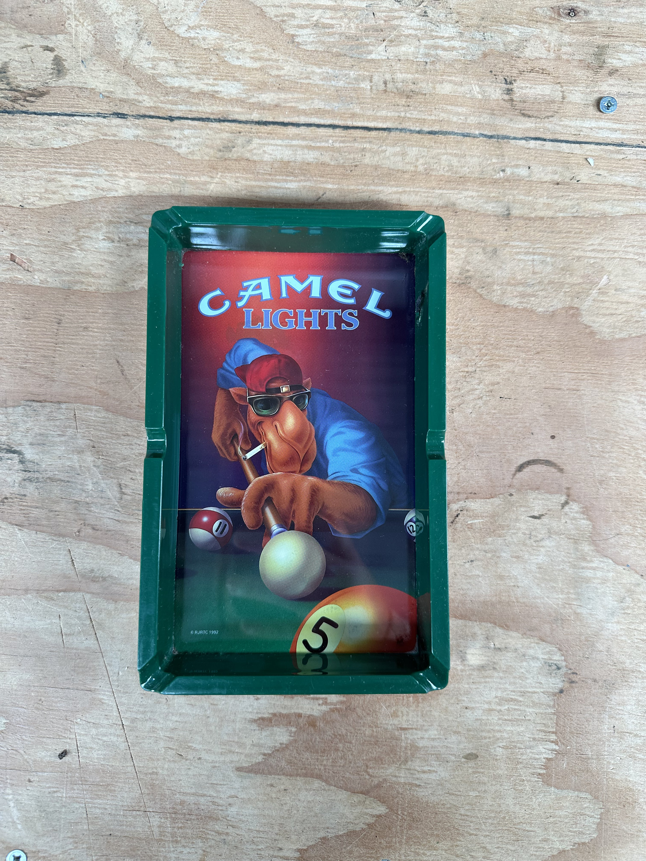 Vintage Camel Lights Joe Cool Cigarette Biliard Pool Table Ashtray