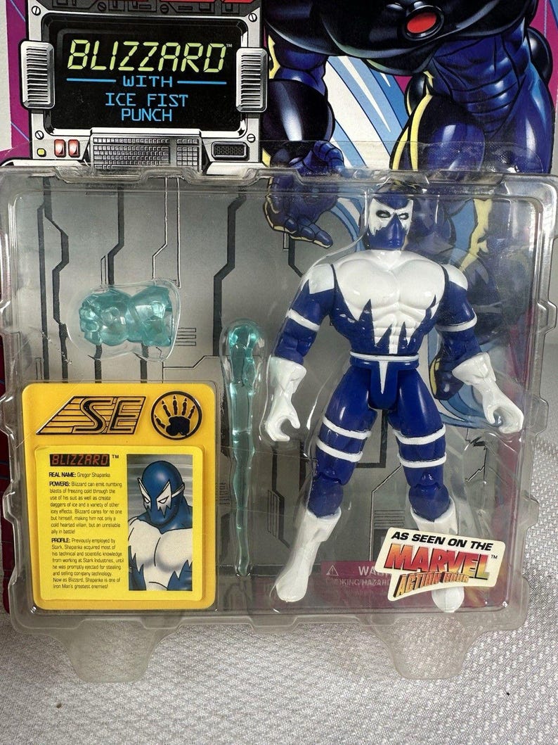 Marvel Comics ToyBiz 1995 Iron Man - Blizzard Action Figure Vintage NEW SEALED, Vintage Marvel Action Figure, Iron Man Action Figure image 3
