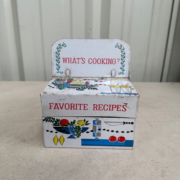 Metal Recipe Box Etsy