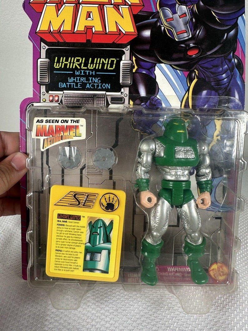 Marvel Comics ToyBiz 1995 Iron Man - Whirlwind Action Figure Vintage NEW SEALED, Vintage Marvel Action Figure, Iron Man Action Figure imagen 3