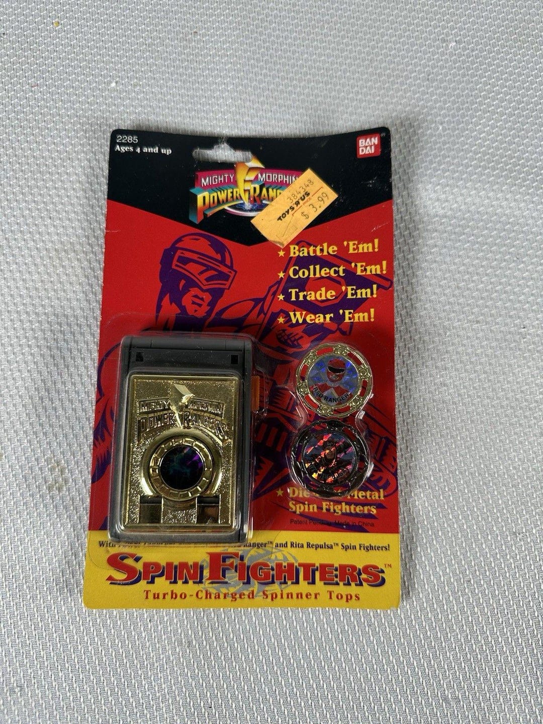 Vintage 1993 Mighty Morphin Power Rangers Spin Fighters Turbo Spinner ...