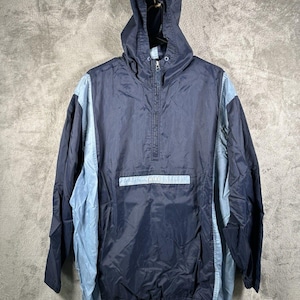 Vintage Nike 1/4 Zip coupe-vent veste homme grande bleu des années 90 rétro capuche, veste de survêtement Nike vintage, coupe-vent Nike vintage image 1