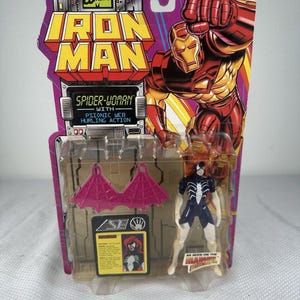 Marvel Comics ToyBiz 1995 Iron Man - Spider Woman Figurka akcji Vintage NEW, Vintage Marvel Figurka akcji, Figurka akcji Iron Man zdjęcie 1