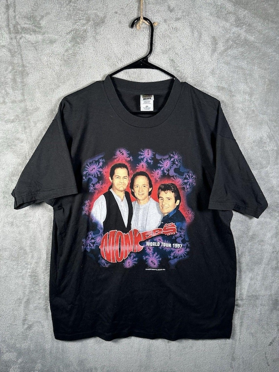 Vintage MONKEES 1997 World Tour Concert T-shirt Men's XL Black