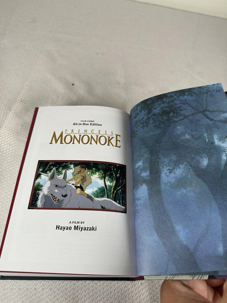 Princess Mononoke Film Comic - All in One Edition Manga Studio Ghibli, Hardcover Comic Book, Manga, Studio Ghibli Gift, Manga Hardcover image 4