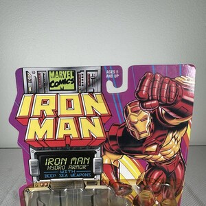 Marvel Comics ToyBiz 1995 Iron Man Hydro Armor Action Figure Vintage NEW SEALED, Vintage Marvel Action Figure, Iron Man Action Figure image 2