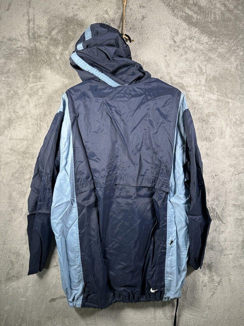 Vintage Nike 1/4 Zip coupe-vent veste homme grande bleu des années 90 rétro capuche, veste de survêtement Nike vintage, coupe-vent Nike vintage image 5
