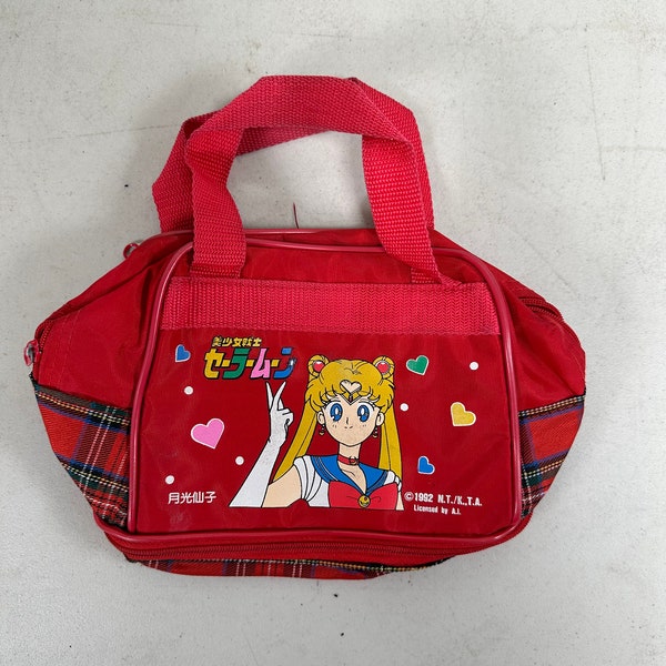 Vintage Sailor Moon 1992 pequeño bolso rojo bolso bolso bolsa de almuerzo Naoko Takeuchi, Vintage Sailor Moon, bolso anime