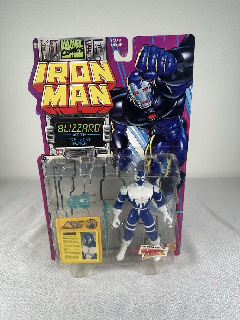 Marvel Comics ToyBiz 1995 Iron Man - Blizzard Action Figure Vintage NEW SEALED, Vintage Marvel Action Figure, Iron Man Action Figure image 1