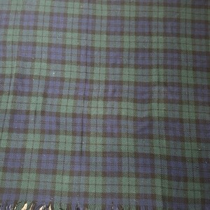 VTG Pendleton Green Blue Plaid Wool Blanket Throw Fringe Made in USA 64x50", Vintage Pendleton Wool Blanket, Pendleton Throw Blanket image 6