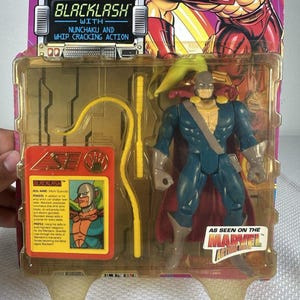 Figura de acción vintage de Iron Man - Blacklash de Marvel Comics ToyBiz de 1995, NUEVA Y SELLADA. Figura de acción vintage de Marvel. Figura de acción de Iron Man. imagen 3