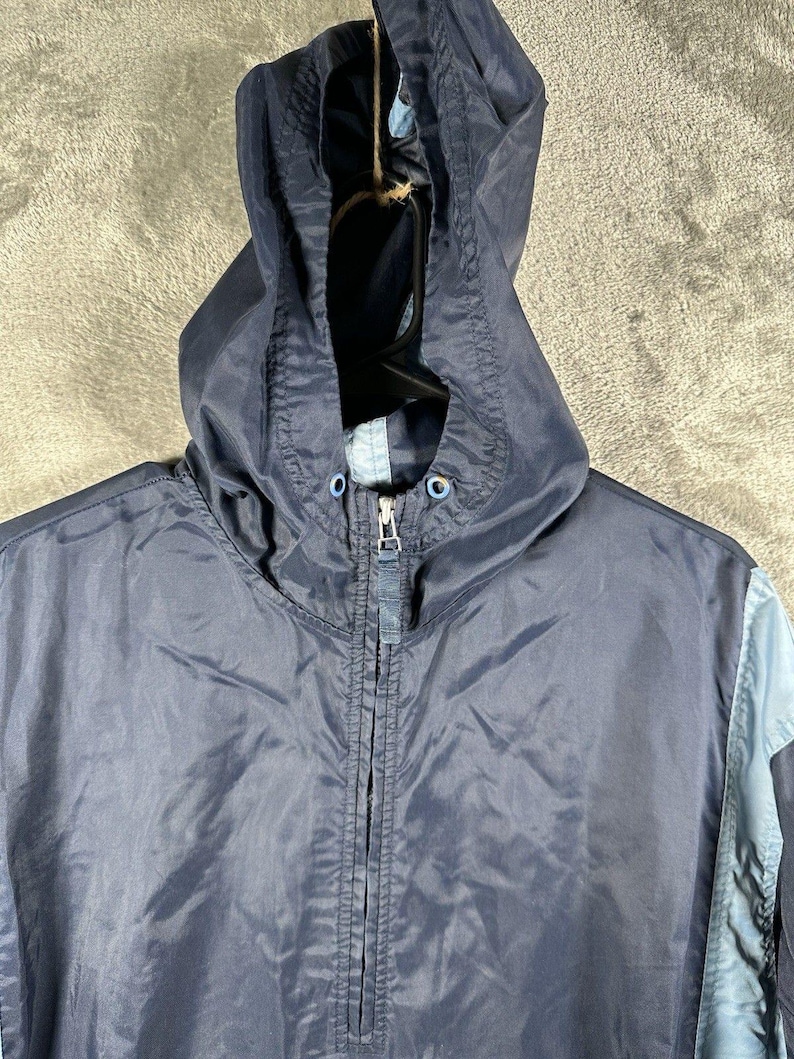 Vintage Nike 1/4 Zip coupe-vent veste homme grande bleu des années 90 rétro capuche, veste de survêtement Nike vintage, coupe-vent Nike vintage image 3