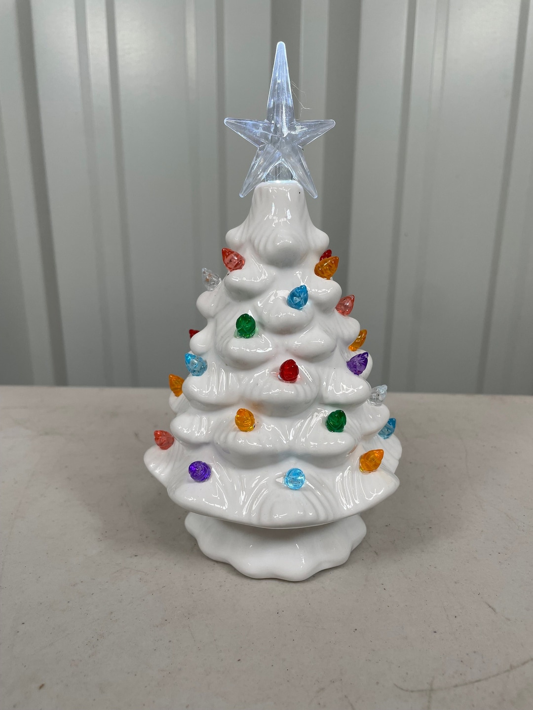 youngs 90861 Ceramic White Christmas Tree with Lights, 8-inch Height, –  Setauket Gifts
