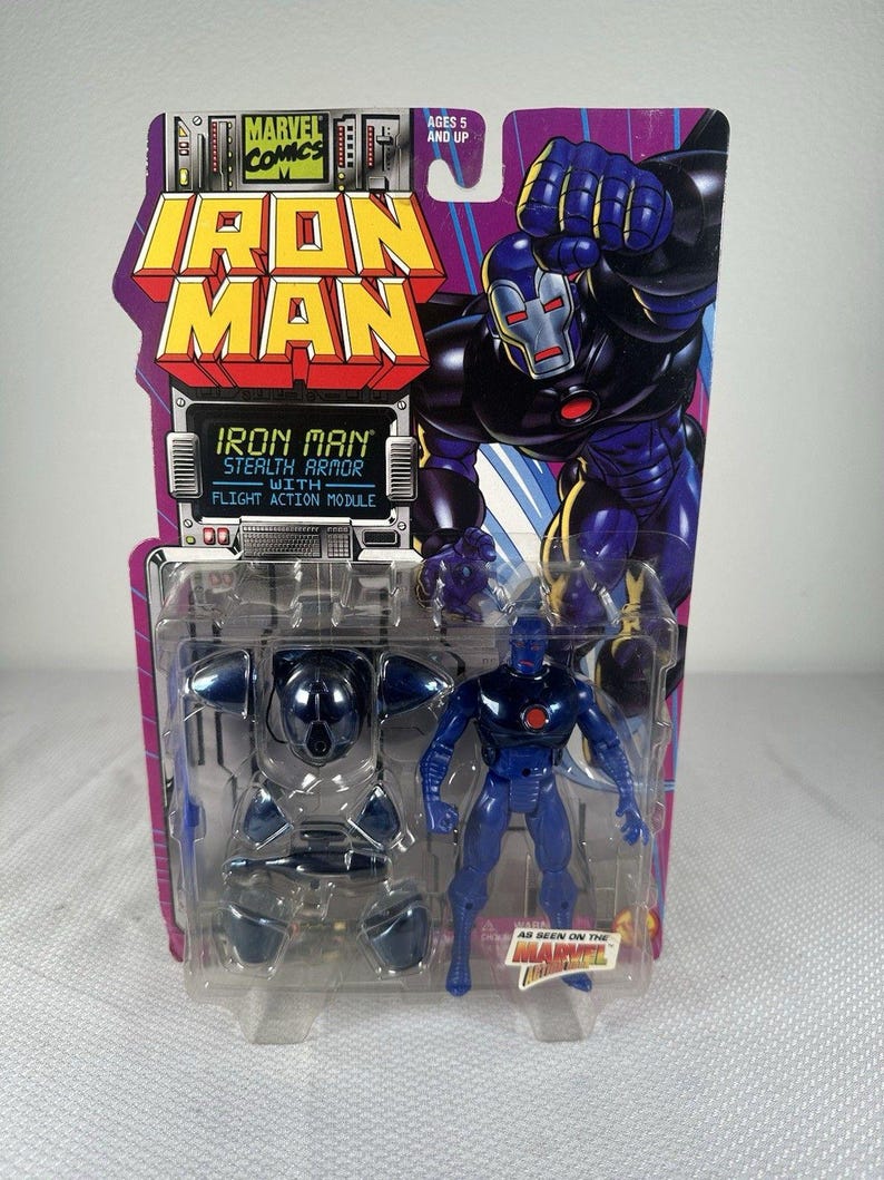 Vintage Marvel Comics ToyBiz 1995 Iron Man - Stealth Armor Action Figure , Vintage Marvel Action Figure, Iron Man Action Figure image 1