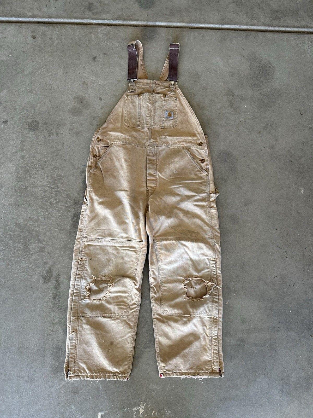 【USA-vintage】carhartt cover-all 80s 90s Vintage 80's Carhartt Thick Heavyweight Long Sleeve Hooded Work