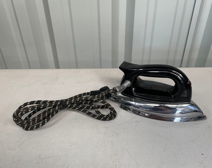 Vintage Sunbeam Ironmaster Model A4 Fabric Cord Tested Works Chrome