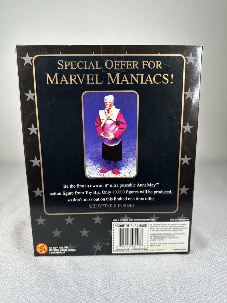 Toy Biz Marvel Famous Cover Series 8" Action Figure Captain America NEW 1998, Marvel Action Figure, Marvel Gift, Marvel Toy, Marvel Comics image 3