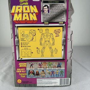 Marvel Comics ToyBiz 1995 Iron Man - Tony Stark Armor Suit Case Action Figure, Vintage Marvel Action Figure, Iron Man Action Figure image 6