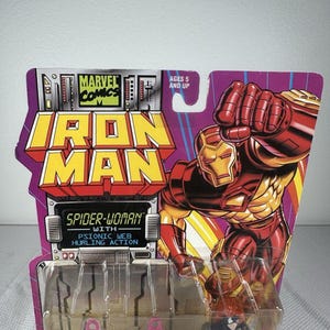 Marvel Comics ToyBiz 1995 Iron Man - Spider Woman Figurka akcji Vintage NEW, Vintage Marvel Figurka akcji, Figurka akcji Iron Man zdjęcie 2