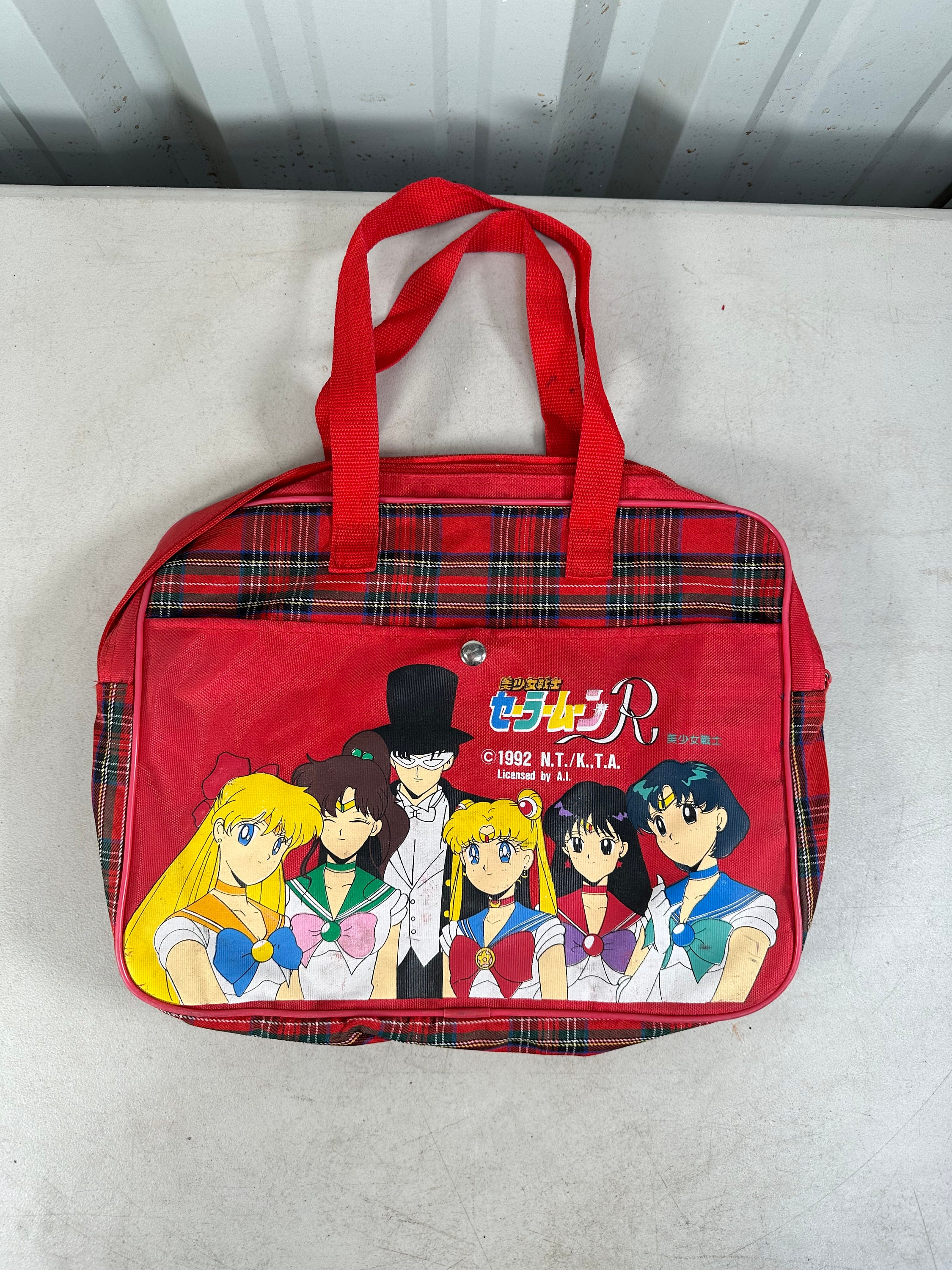 Vintage Sailor Moon 1992 Small Red Bag Tote Purse Lunch Bag Naoko