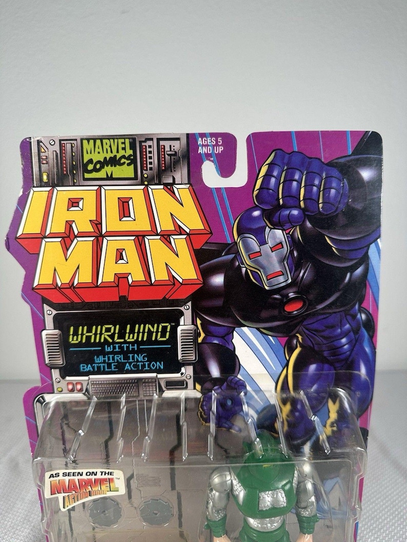 Marvel Comics ToyBiz 1995 Iron Man - Whirlwind Action Figure Vintage NEW SEALED, Vintage Marvel Action Figure, Iron Man Action Figure imagen 2