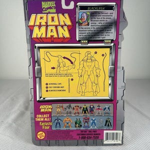 Figura de acción vintage de Iron Man - Blacklash de Marvel Comics ToyBiz de 1995, NUEVA Y SELLADA. Figura de acción vintage de Marvel. Figura de acción de Iron Man. imagen 6