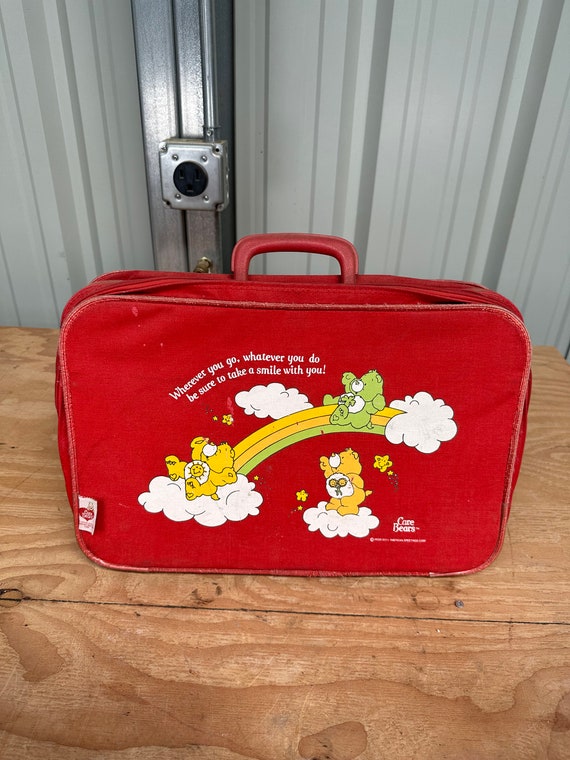 Vintage Care Bears 1983 Kids Travel Suitcase Lugga