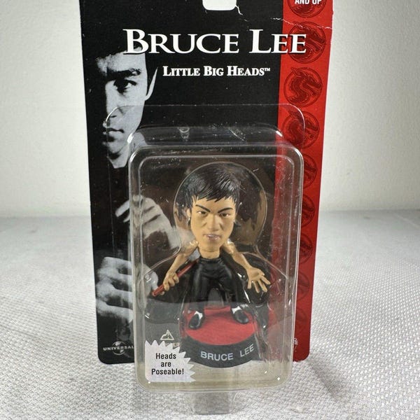 Sideshow Toys Bruce Lee Little Big Head Vinyl Figure NEW 1998 Universal Studios, Bruce Lee Action Figure, Bruce Lee Gift, Bruce Lee