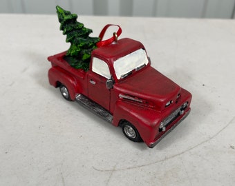 Red Truck Christmas Ornament Vintage Style, Classic Truck Ornament, Pick Up Truck Ornament, Vintage Christmas Tree Ornament, Red Truck