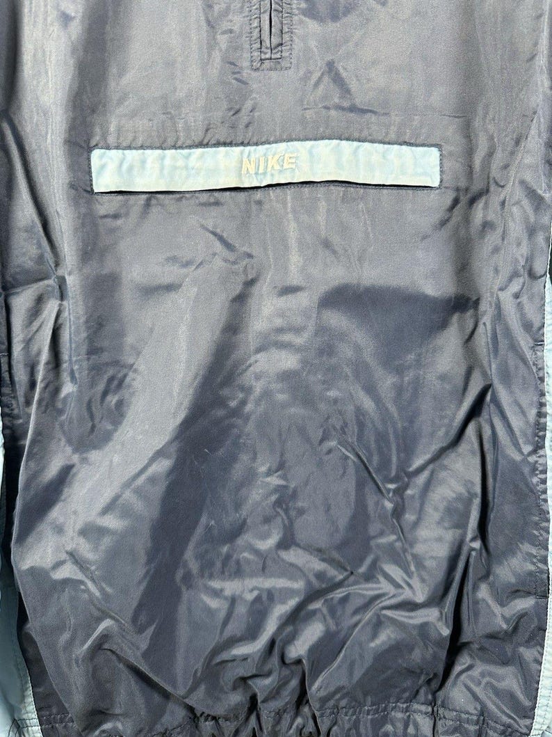 Vintage Nike 1/4 Zip coupe-vent veste homme grande bleu des années 90 rétro capuche, veste de survêtement Nike vintage, coupe-vent Nike vintage image 2